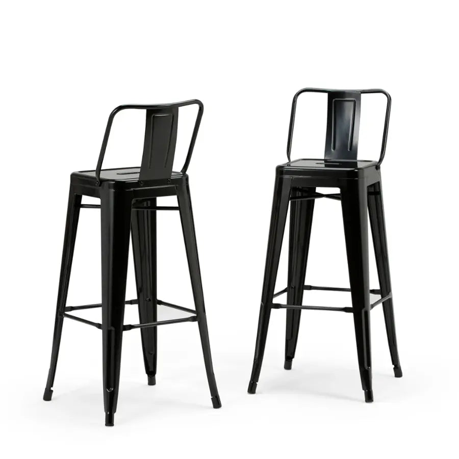 Rayne Grey Metal Bar Stools – Industrial Mid-Century Style (Set of 2) | Budget Lighting