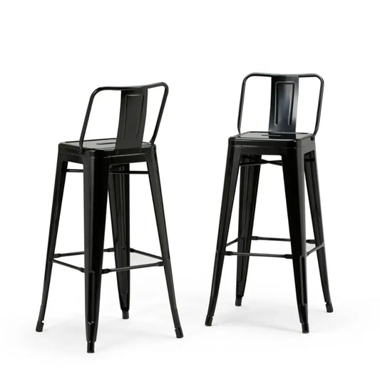 Rayne Grey Metal Bar Stools – Industrial Mid-Century Style (Set of 2) | Budget Lighting