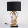 Gold Finish Hourglass Metal Table Lamp – Drum Fabric Shade | E26/E27 Base | Budget Lighting