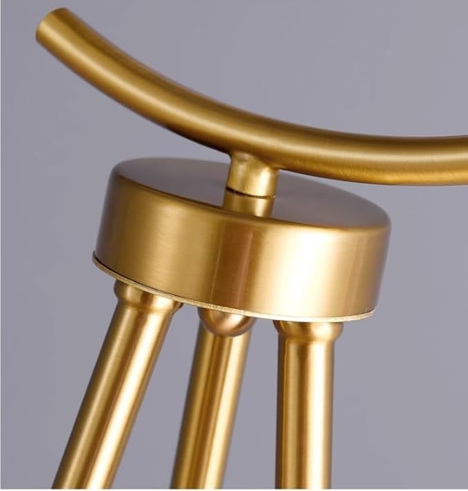 Wnota Tripod Floor Lamp with Glass Lampshade – Modern LED Standing Lamp with Shelf | Gold & Black | Budget Lighting