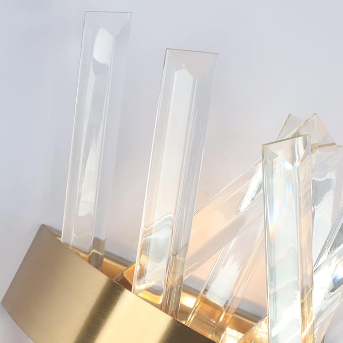 FR Crystal Wall Light Fixture – Gold Finish G9 LED | 3000K/6000K Switchable | Budget Lighting