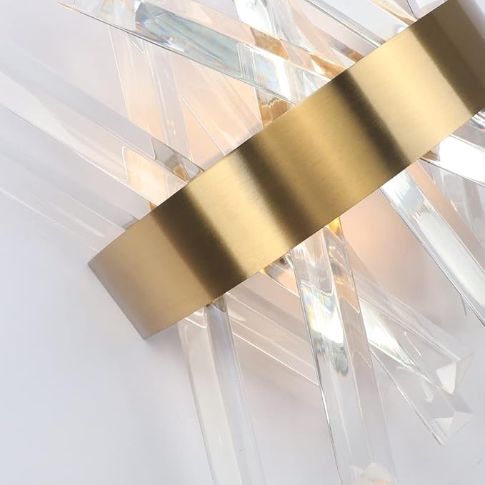 FR Crystal Wall Light Fixture – Gold Finish G9 LED | 3000K/6000K Switchable | Budget Lighting
