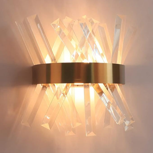 FR Crystal Wall Light Fixture – Gold Finish G9 LED | 3000K/6000K Switchable | Budget Lighting