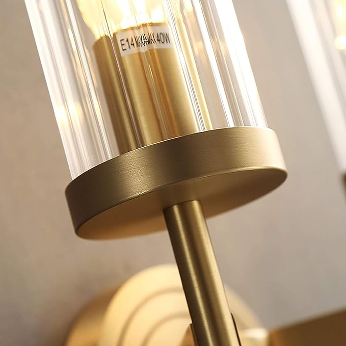 Modern Double Head Candlestick Wall Lamp – Dual E27 Filament | Antique Brass Finish | Budget Lighting