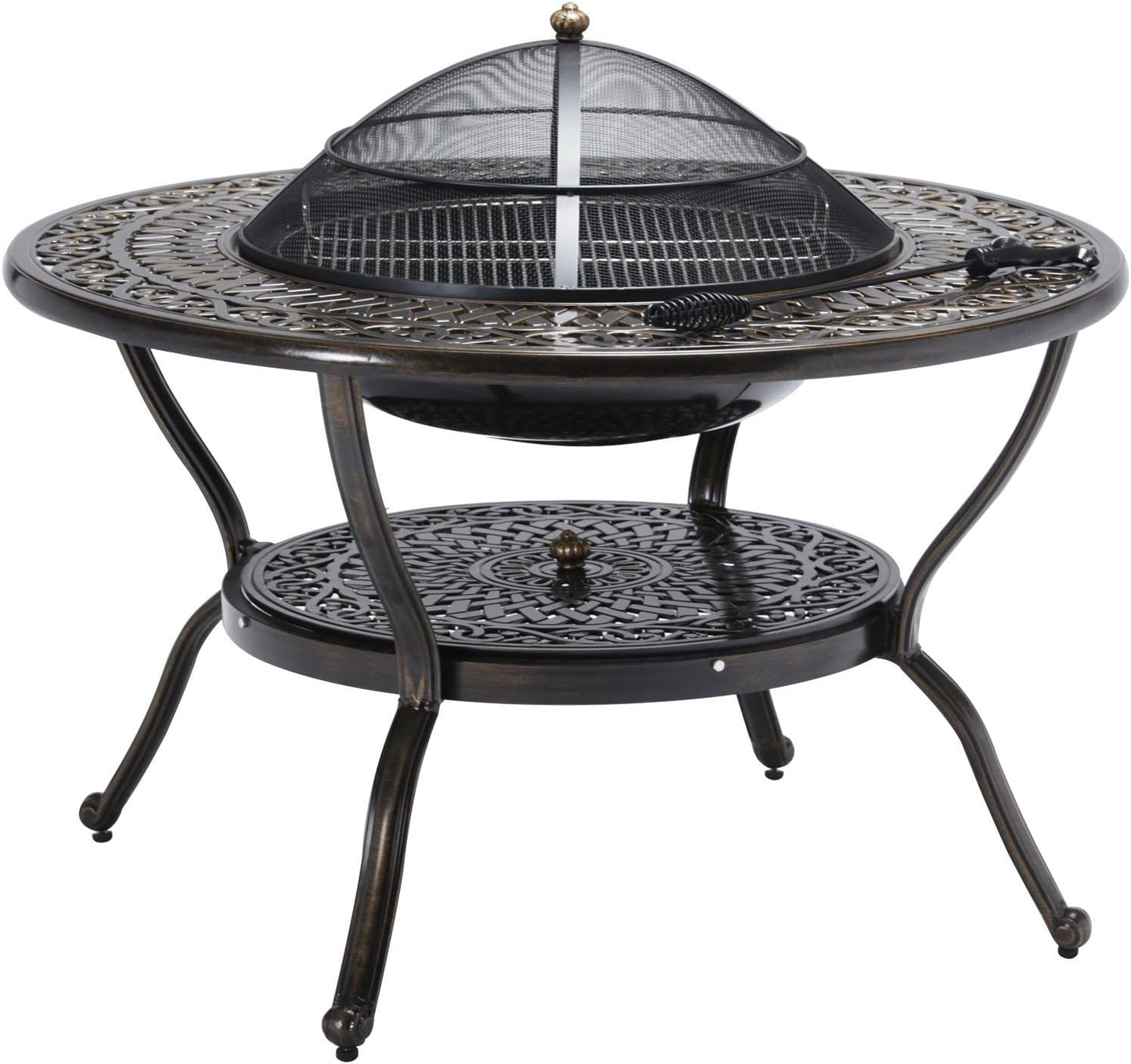 Island Gale Outdoor Cast Aluminum BBQ Dining Set – 4 Chairs + Ice Bucket Table, Antique Bronze | Budget Lighting