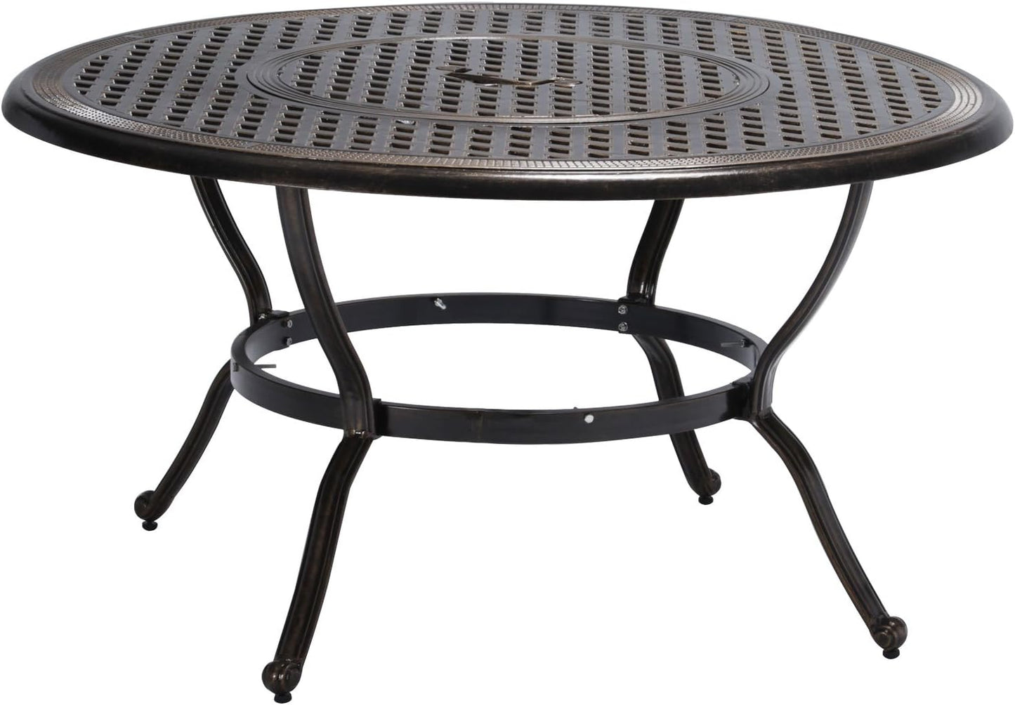 Island Gale Outdoor Cast Aluminum BBQ Dining Set – 4 Chairs + Ice Bucket Table, Antique Bronze | Budget Lighting
