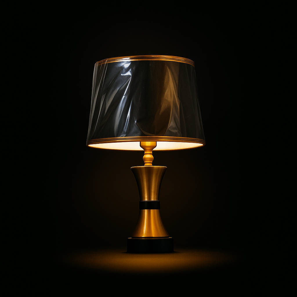 Black & Gold Curve Cylinder Table Lamp – Pair | 20″ Modern Accent Lighting | Budget Lighting