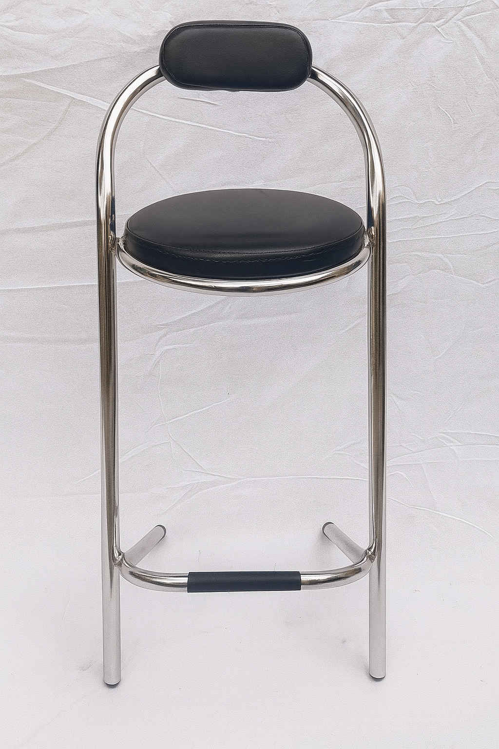 Lakdi Multipurpose Bar Chair – Black Metal & Leatherette Finish, DIY Assembly | Budget Lighting