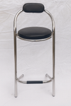 Lakdi Multipurpose Bar Chair – Black Metal & Leatherette Finish, DIY Assembly | Budget Lighting