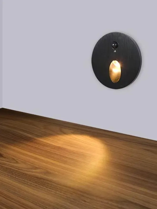 Embedded Round LED Foot Lamp – Motion Sensor Aluminum Step Light | 3000K/4000K/6000K | Budget Lighting
