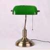Retro European Glass Bank Table Lamp – Antique Bronze Finish | E27 Bulb | Budget Lighting