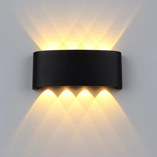 Rectangular 4 Up & 4 Down Outdoor Wall Lamp