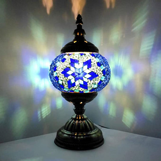 Handmade Tiffany Mosaic Glass Table Lamp – Bronze Swan Neck Base | E26 LED Bedside Light | Budget Lighting