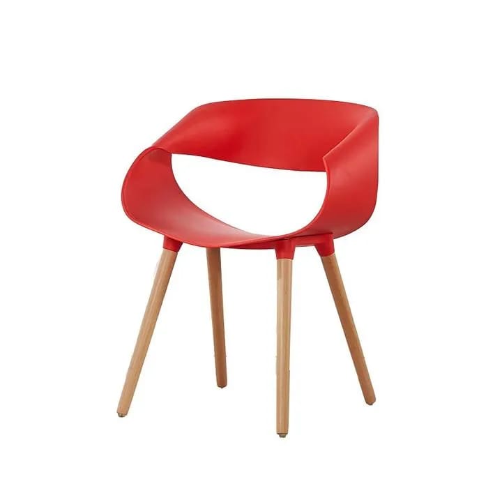 Stilvoll Modern Plastic Chair with Wooden Legs – Lightweight, Scratch-Resistant Design for Homes & Apartments | Budget Lighting