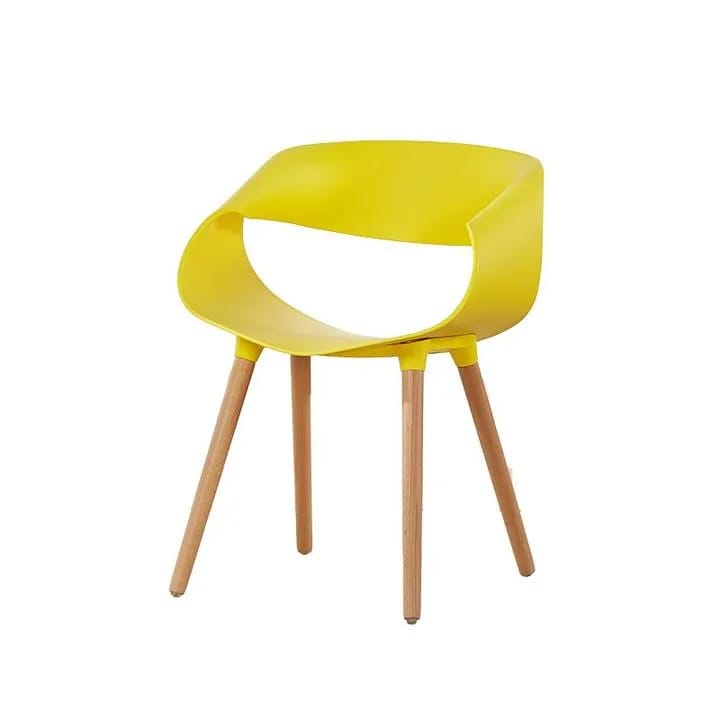 Stilvoll Modern Plastic Chair with Wooden Legs – Lightweight, Scratch-Resistant Design for Homes & Apartments | Budget Lighting