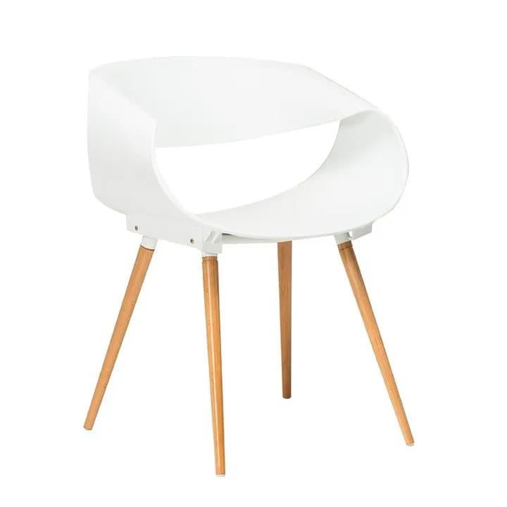 Stilvoll Modern Plastic Chair with Wooden Legs – Lightweight, Scratch-Resistant Design for Homes & Apartments | Budget Lighting