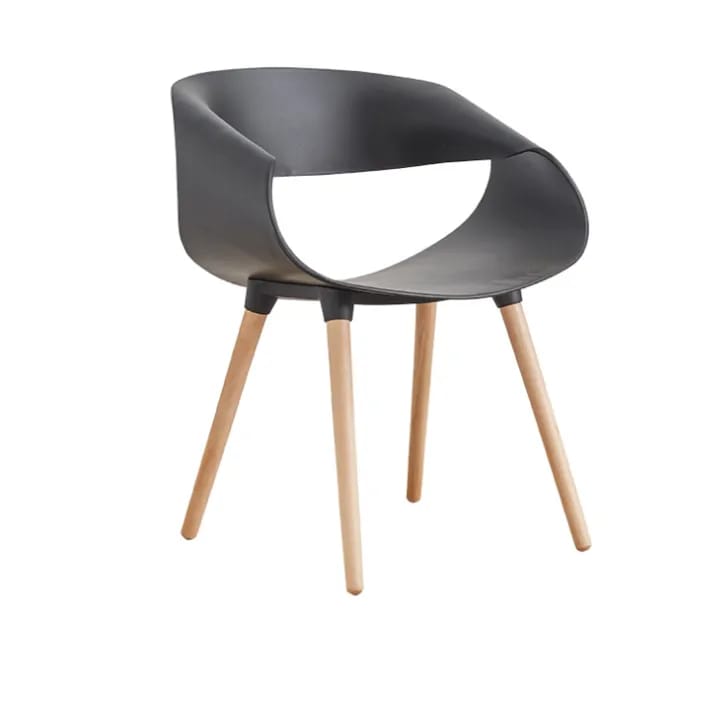 Stilvoll Modern Plastic Chair with Wooden Legs – Lightweight, Scratch-Resistant Design for Homes & Apartments | Budget Lighting