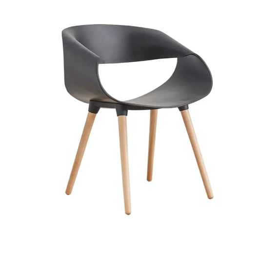 Stilvoll Modern Plastic Chair with Wooden Legs – Lightweight, Scratch-Resistant Design for Homes & Apartments | Budget Lighting