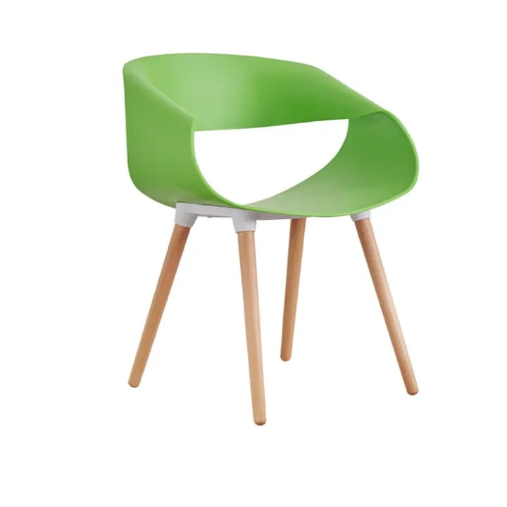 Stilvoll Modern Plastic Chair with Wooden Legs – Lightweight, Scratch-Resistant Design for Homes & Apartments | Budget Lighting