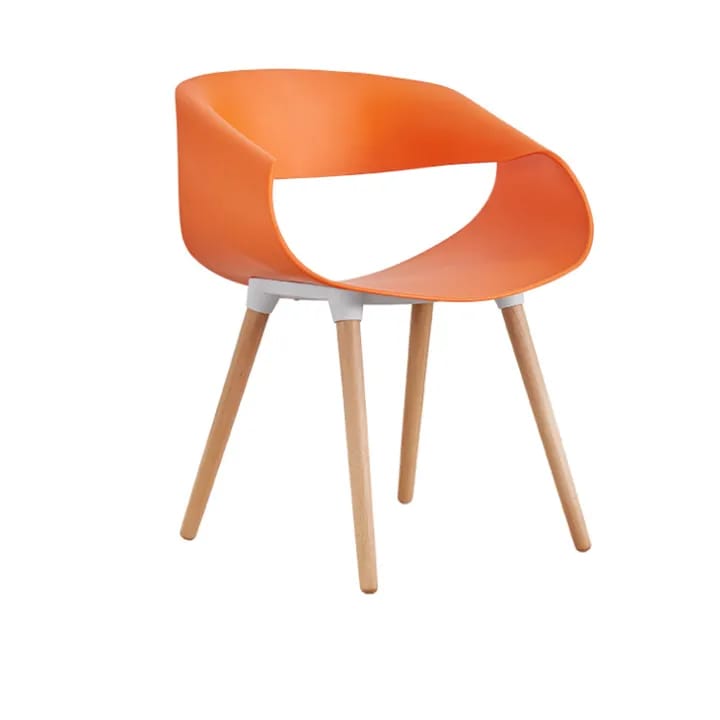 Stilvoll Modern Plastic Chair with Wooden Legs – Lightweight, Scratch-Resistant Design for Homes & Apartments | Budget Lighting