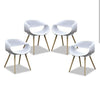 Set of 4 Modern White Arm & Side Dining Chairs – Streamline Aesthetic Design | XGATML Collection at Budget Lighting