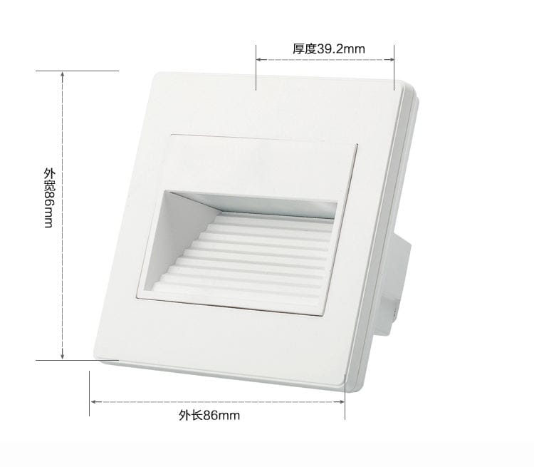 2W Recessed LED Stair Wall Step Light – Square Surface Mount | Modern SMD Light | 3000K/4000K/6000K | Budget Lighting