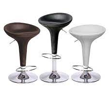 Alpha Faux Leather Adjustable Barstools – Baseball Stitch, Chrome Base (Set of 4) | Budget Lighting
