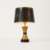 Black & Gold Curve Cylinder Table Lamp – Pair | 20″ Modern Accent Lighting | Budget Lighting
