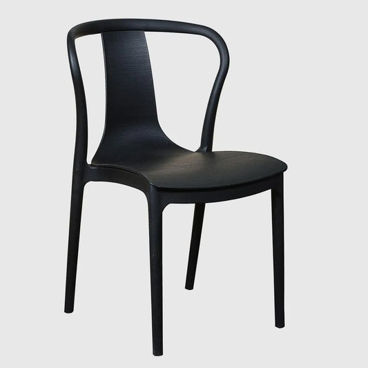 Conrad All-Weather Black Dining Chair – UV-Treated Stackable Outdoor Seating | Budget Lighting