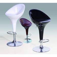 Alpha Faux Leather Adjustable Barstools – Baseball Stitch, Chrome Base (Set of 4) | Budget Lighting