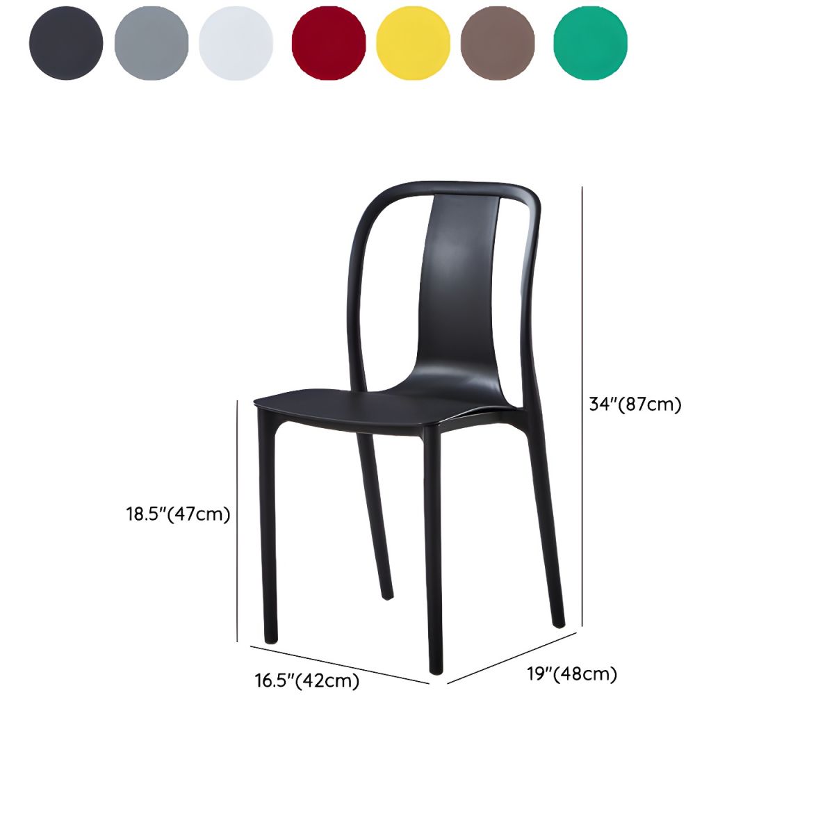 Modern Brown Stackable Plastic Dining Chairs – Low Back Armless 2-Piece Set | Budget Lighting