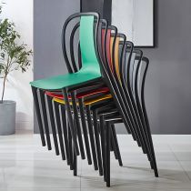Modern Brown Stackable Plastic Dining Chairs – Low Back Armless 2-Piece Set | Budget Lighting