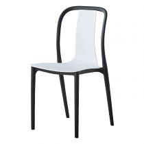 Modern Brown Stackable Plastic Dining Chairs – Low Back Armless 2-Piece Set | Budget Lighting