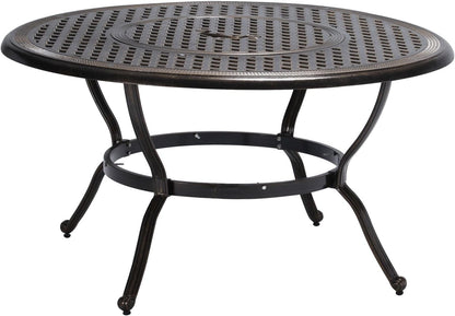 Island Gale Outdoor Cast Aluminum BBQ Dining Set – 4 Chairs + Ice Bucket Table, Antique Bronze | Budget Lighting