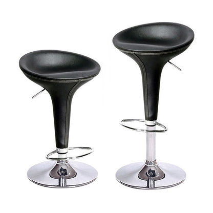 Alpha Faux Leather Adjustable Barstools – Baseball Stitch, Chrome Base (Set of 4) | Budget Lighting