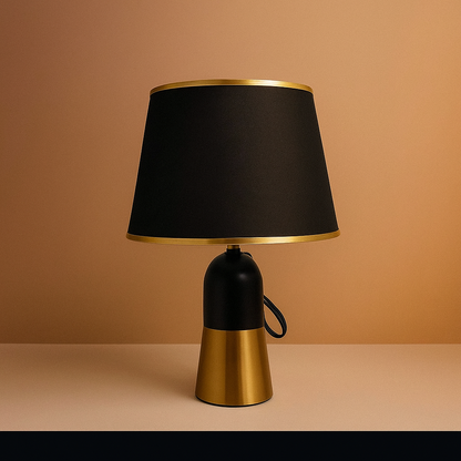 Modern Black Shade Desktop Lamp – Ceramic Base | 19″ Height | Budget Lighting