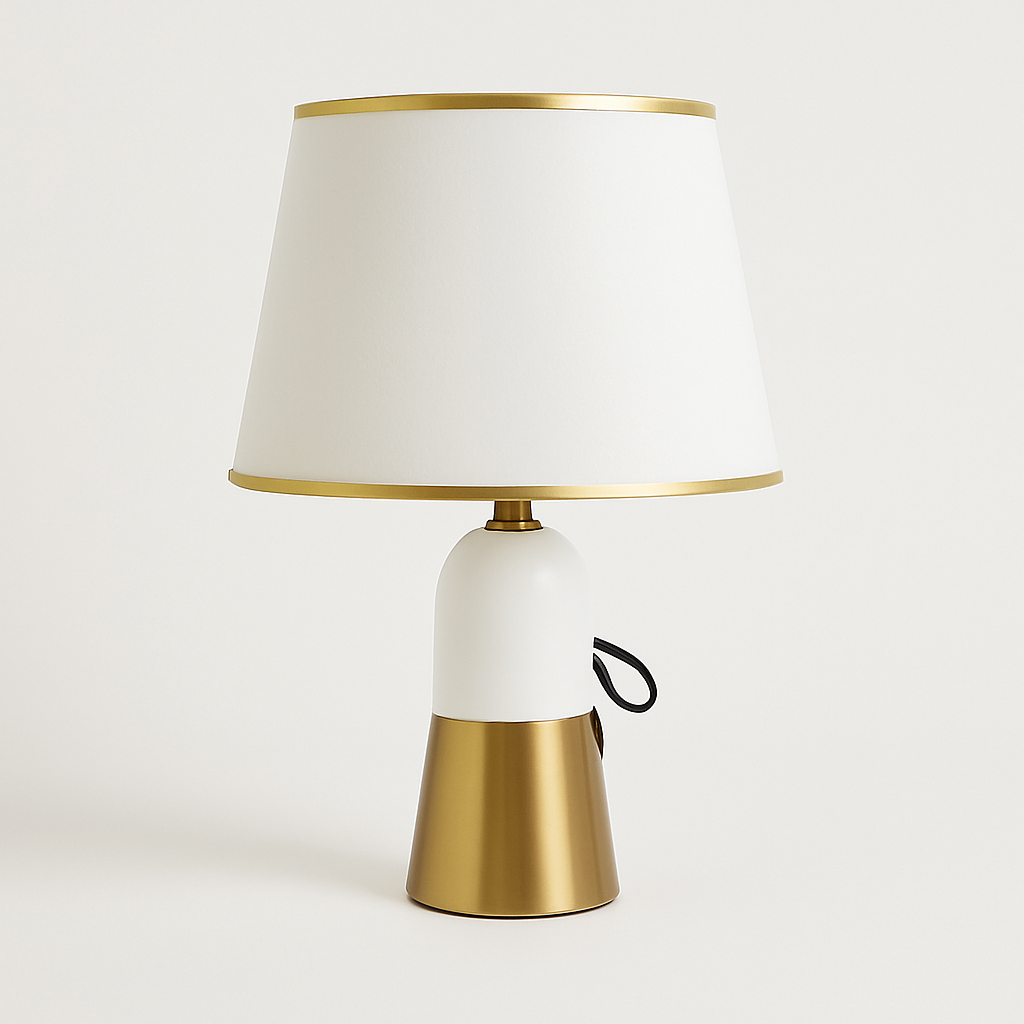 Modern Black Shade Desktop Lamp – Ceramic Base | 19″ Height | Budget Lighting