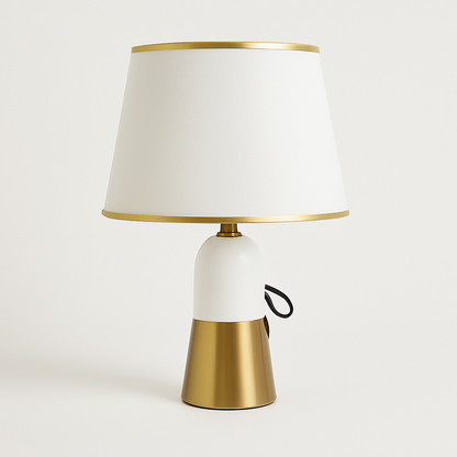 Modern Black Shade Desktop Lamp – Ceramic Base | 19″ Height | Budget Lighting