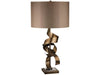 Elegant Sculptural Gold Table Lamp – 29″ Taupe Drum Shade | Budget Lighting