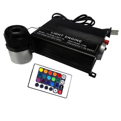 16W LED Fiber Optic Light Engine – RGB Remote-Controlled PMMA Dimmer | Wireless AC100–256V Input | Budget Lighting