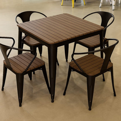 Tolix Outdoor Café Set – 4 Seater with Hairpin Leg Table & Powder Coated Chairs | Budget Lighting