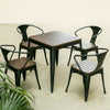 Tolix Outdoor Café Set – 4 Seater with Hairpin Leg Table & Powder Coated Chairs | Budget Lighting