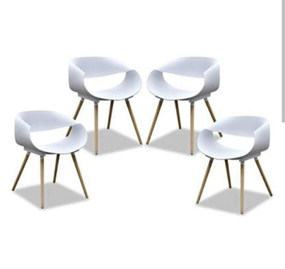 Set of 4 Modern White Arm & Side Dining Chairs – Streamline Aesthetic Design | XGATML Collection at Budget Lighting
