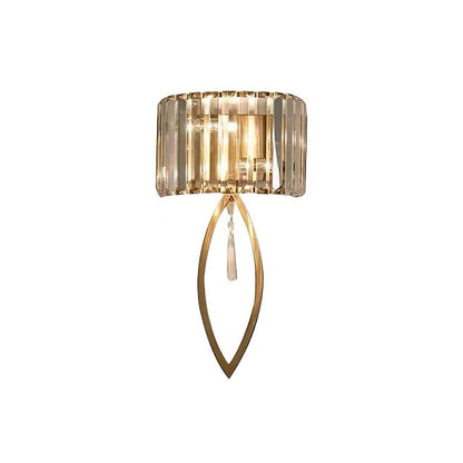 LED Wall Sconce – Gold Crystal Double Bulbs, Warm LED | E12/E14 | Budget Lighting