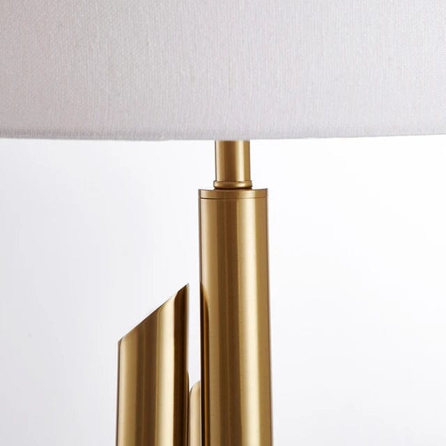 Modern Minimalist Table Lamp Pair – Brushed Gold Base with Black/Beige Shades | Budget Lighting